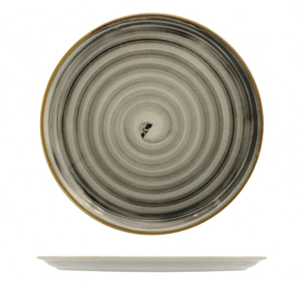 Piatto pizza Circus Spirale Nero