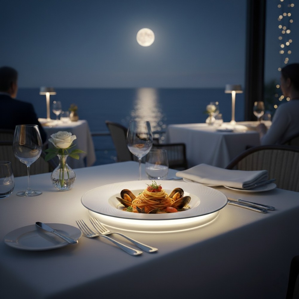 Lampada Moon sottopiatto luminoso